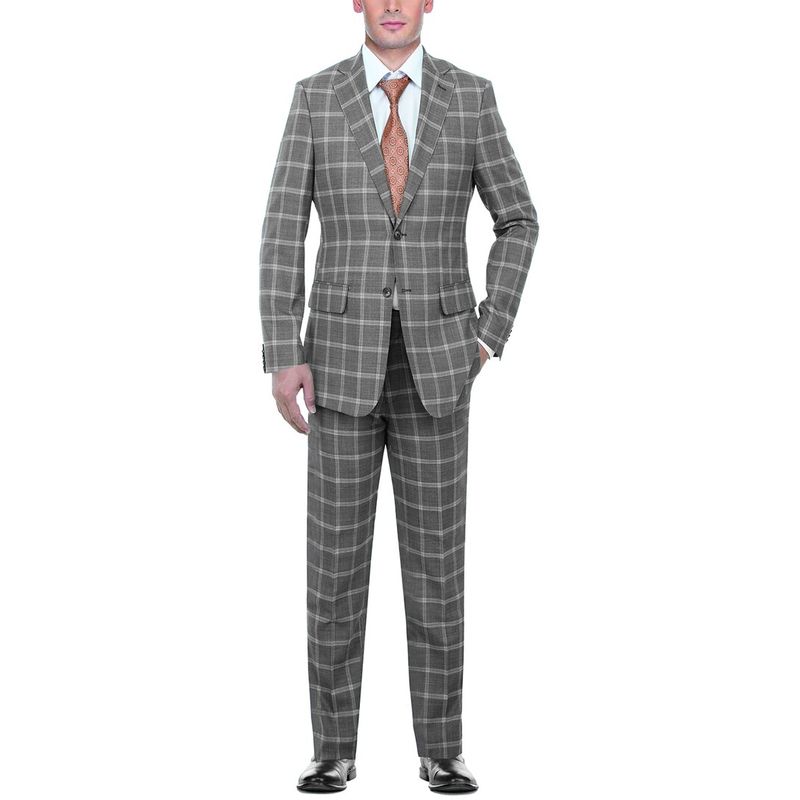 English Laundry Mens 2pc Wool-Blend Suit, Grey
